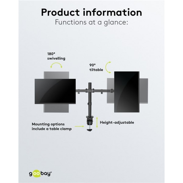 Nosilec za dva monitorja Flex, 17 do 32 palcev (43-81 cm)