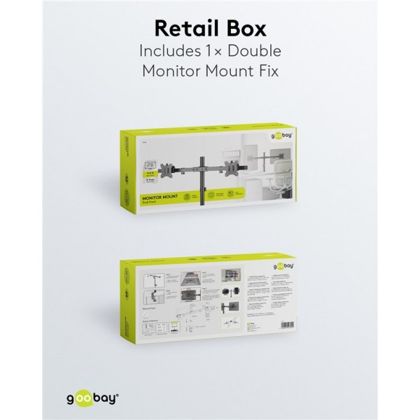 Nosilec za dva monitorja fix, 17 do 32 palcev (43-81 cm)