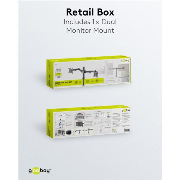 Nosilec za dva monitorja Flex, 17 do 32 palcev (43-81 cm)