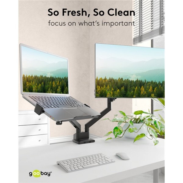 Deluxe držalo prenosnega računalnika za nosilec monitorja od 11,6 do 17,3 palca (29 - 44 cm) Deluxe držalo prenosnega računalnika za nosilec monitorja od 11,6 do 17,3 palca (29 - 44 cm)