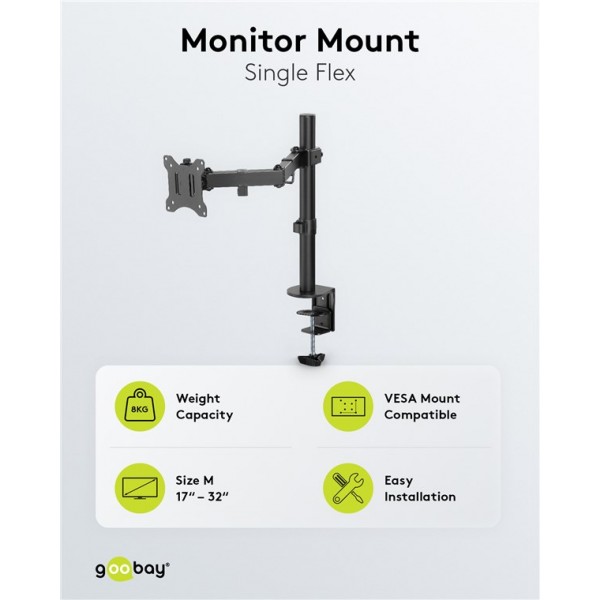 Nosilec za monitor Single Flex, 17 do 32 palcev (43-81 cm)