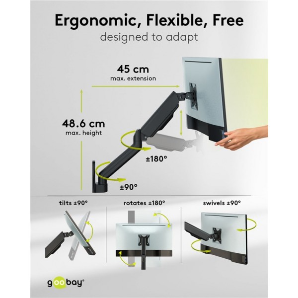 Stenski nosilec za monitor 17 in 32 palcev (43-81 cm)