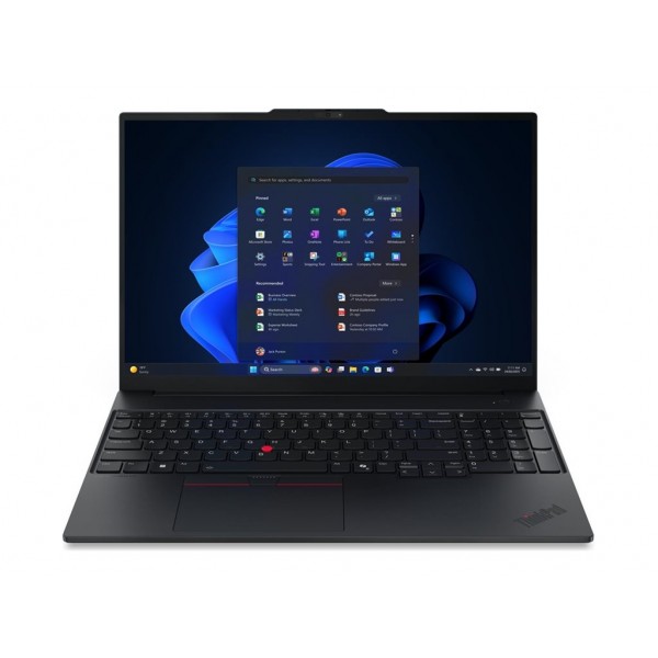 Prenosnik LENOVO ThinkPad E16 G3 s procesorjem Intel Core Ultra 5 135H, 16-palčnim WQXGA zaslonom, 16 GB RAM, 512 GB prostora za shranjevanje, integrirano UMA grafiko, Windows 11 Pro, v črni barvi, 3-letna garancija