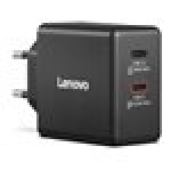 LENOVO polnilec GaN 65W z dvema USB-C izhodoma, Black, 1 leto garancije