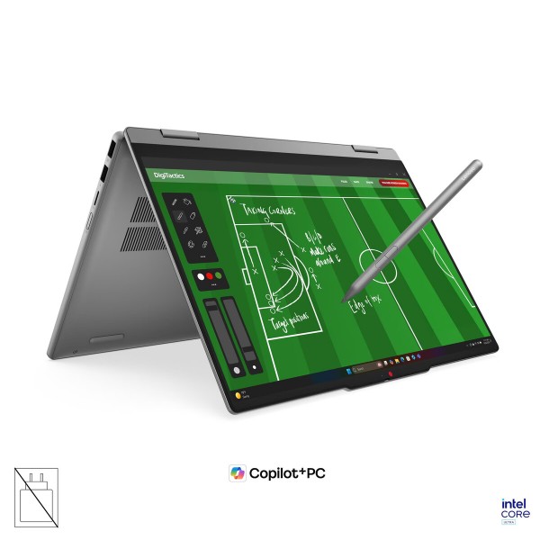 LENOVO IdeaPad 5 2-v-1 prenosnik z Intel Core Ultra 5 322, 14" WUXGA zaslonom na dotik (MT), 16 GB RAM, 512 GB SSD, UMA grafiko, Windows 11 Home, barva Luna Grey, 3-letna garancija, brez napajalnika