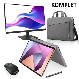 Komplet LENOVO IdeaPad Flex 5 (AMD Ryzen 5 5625U, 14-palčni, 16 GB RAM, 512 GB SSD, Windows 11 Home) + monitor L27-4e, 27-palčni + miška 530 + zaščitna torbica (Toploader T210) + AC adapter
