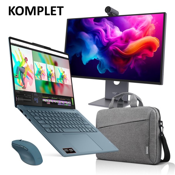 Paket LENOVO Yoga Pro 7 (AMD Ryzen AI 9 365, 14,5-palčni, 32 GB, 1 TB, Windows 11 Home) + Yoga Pro 27UD-10 (27-palčni) + miška Pro + torba Toploader T210