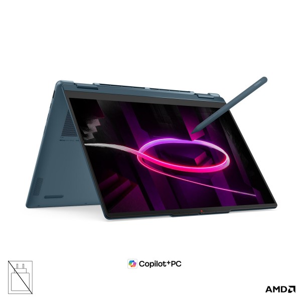 LENOVO Yoga 7 2-v-1 prenosnik, AMD Ryzen AI 7 445, 14" 2.8K WQXGA+ OLED, 32 GB, 1 TB, UMA, Windows 11 Home, barva Tidal Teal, 3-letna garancija, brez napajalnika