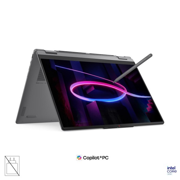 LENOVO Yoga 7 prenosnik 2-v-1, Intel Core Ultra 7 355, 16-palčni WUXGA OLED (multi-touch), 32 GB RAM, 1 TB SSD, UMA grafika, Windows 11 Home, Luna Grey, 3-letna garancija, brez napajalnika