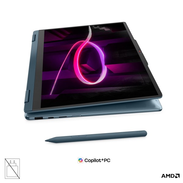 LENOVO Yoga 7 2-v-1 prenosnik, AMD Ryzen AI 7 445, 14" 2.8K WQXGA+ OLED, 32 GB, 1 TB, UMA, Windows 11 Home, barva Tidal Teal, 3-letna garancija, brez napajalnika
