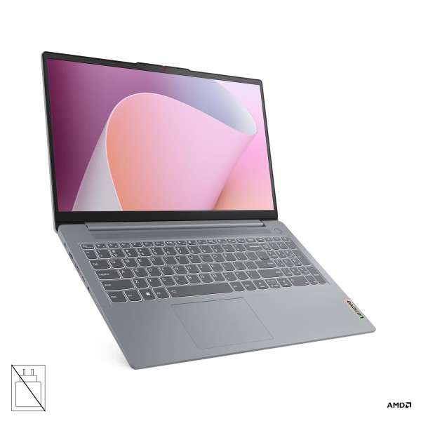 LENOVO IdeaPad Slim 3 prenosnik z AMD Ryzen 7 5825U, 15,6'' FHD zaslonom, 16 GB RAM, 512 GB SSD, integrirano grafiko (UMA), FREEDOS, barva Arctic Grey, 2-letna garancija, brez napajalnika