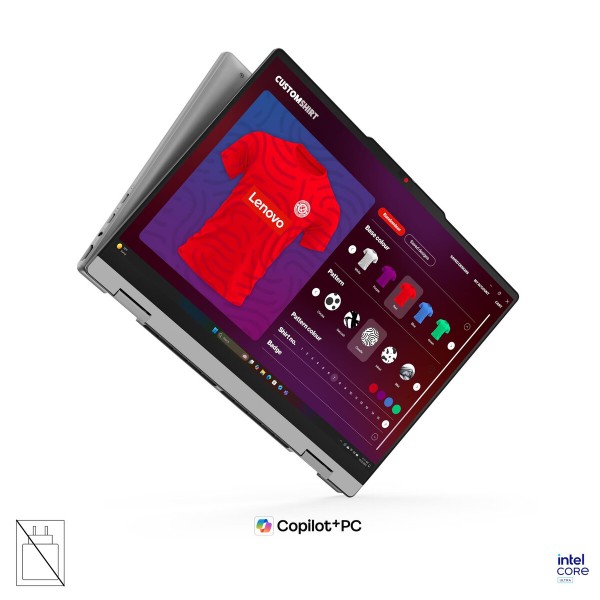 LENOVO IdeaPad 5 2-v-1 prenosnik z Intel Core Ultra 5 322, 14" WUXGA zaslonom na dotik (MT), 16 GB RAM, 512 GB SSD, UMA grafiko, Windows 11 Home, barva Luna Grey, 3-letna garancija, brez napajalnika