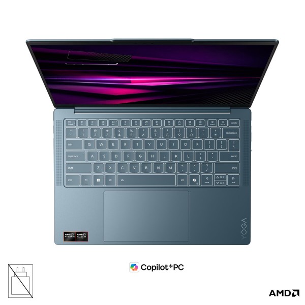 LENOVO Yoga Slim 7 prenosnik AMD Ryzen AI 7 445, 14" 2.8K WQXGA+ OLED, 32 GB, 1 TB, integrirana grafika (UMA), Windows 11 Home, tidal teal, 3-letna garancija, brez napajalnika