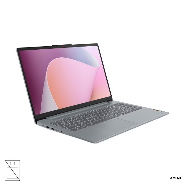 LENOVO IdeaPad Slim 3 prenosnik z AMD Ryzen 7 5825U, 15,6'' FHD zaslonom, 16 GB RAM, 512 GB SSD, integrirano grafiko (UMA), FREEDOS, barva Arctic Grey, 2-letna garancija, brez napajalnika