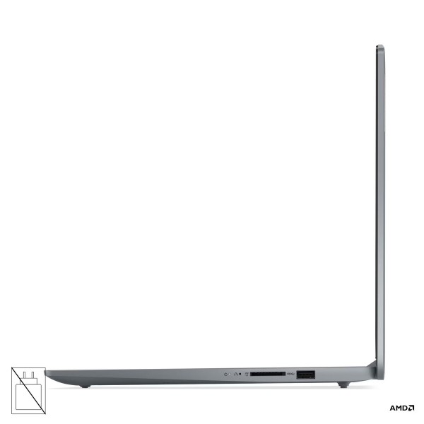LENOVO IdeaPad Slim 3 prenosnik z AMD Ryzen 7 5825U, 15,6'' FHD zaslonom, 16 GB RAM, 512 GB SSD, integrirano grafiko (UMA), FREEDOS, barva Arctic Grey, 2-letna garancija, brez napajalnika