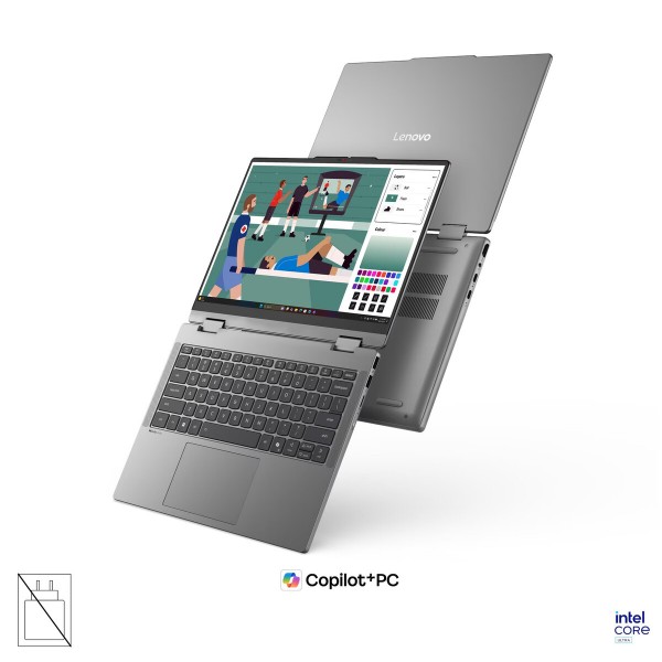 LENOVO IdeaPad 5 2-v-1 prenosnik z Intel Core Ultra 5 322, 14" WUXGA zaslonom na dotik (MT), 16 GB RAM, 512 GB SSD, UMA grafiko, Windows 11 Home, barva Luna Grey, 3-letna garancija, brez napajalnika
