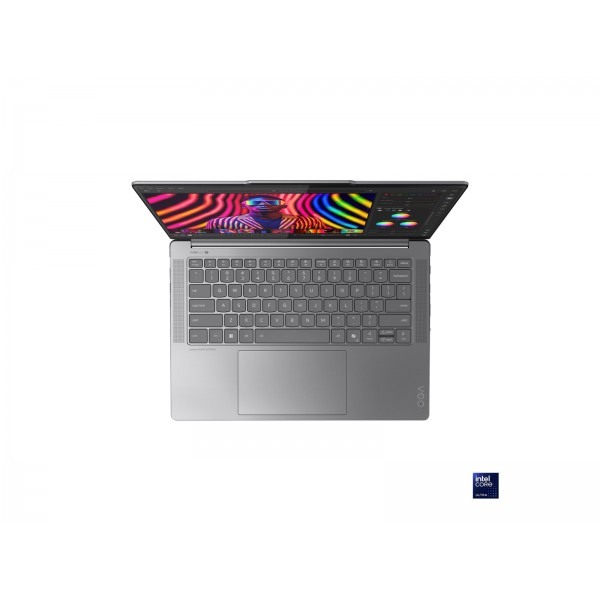 LENOVO Yoga Pro 7 Aura Edition prenosnik z Intel Core Ultra 7 255H, 14,5-palčnim 3K OLED zaslonom na dotik (120 Hz), 32 GB RAM, 1 TB SSD, integrirano grafiko (UMA), Windows 11 Home, Luna Grey, 2 leti garancije