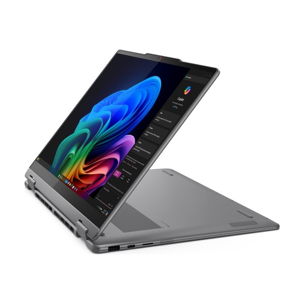 LENOVO Yoga 7 2-v-1 prenosnik z Intel Core Ultra 5 226V, 14-palčnim WUXGA OLED zaslonom (večdotikalen, MT), 16 GB RAM, 512 GB SSD, integrirano grafiko (UMA), Windows 11 Home, barva Luna Grey, 2-letna garancija.