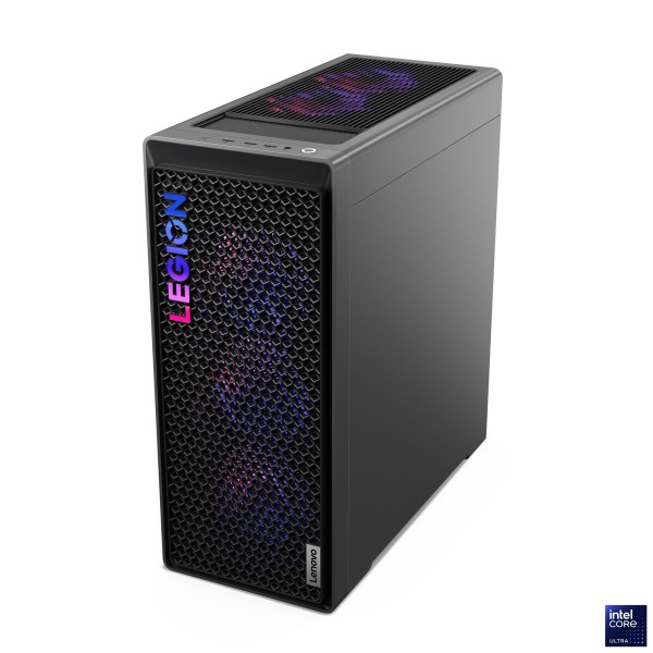 Komplet LENOVO Legion T7 Tower z Intel Core Ultra 9 285K, 64 GB RAM, 2 TB SSD, grafično kartico RTX 5080 in Windows 11 Pro (W11P), vključno z 27-palčnim zaslonom Legion 27U-10, slušalkami Legion H600 in miško Legion M600s Qi.