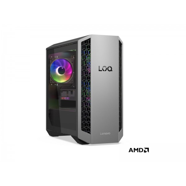 LENOVO LOQ Tower: AMD Ryzen 7 8745HX, 32 GB RAM, 1 TB prostora za shranjevanje, grafična kartica AMD Radeon RX 9060 XT, operacijski sistem DOS, barva luna grey, 2-letna garancija.