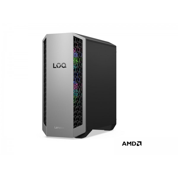LENOVO LOQ Tower: AMD Ryzen 7 8745HX, 32 GB RAM, 1 TB prostora za shranjevanje, grafična kartica AMD Radeon RX 9060 XT, operacijski sistem DOS, barva luna grey, 2-letna garancija.