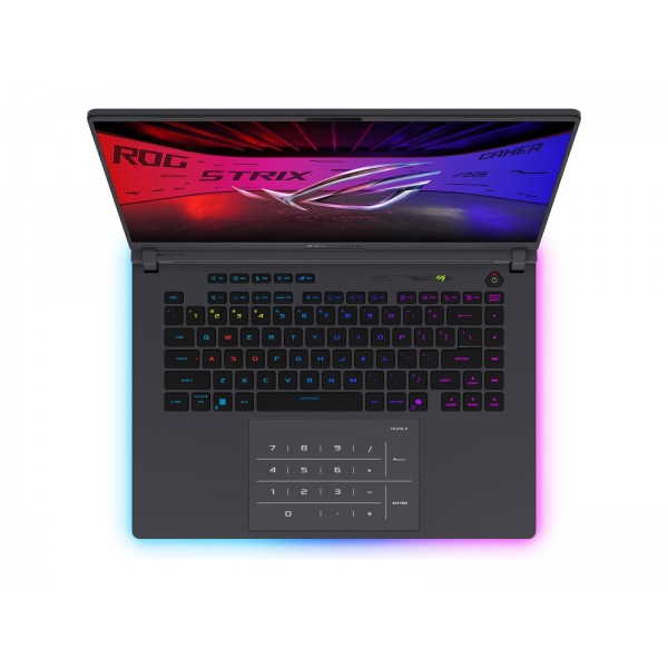 ASUS ROG Strix G615LW-S5031W — prenosnik z Intel Core Ultra 9 275HX (AI 13 TOPs), 16-palčnim WQXGA zaslonom, 2×16 GB DDR5 RAM, 2 TB PCIe SSD, grafično kartico NVIDIA GeForce RTX 5080 in Windows 11 Home.