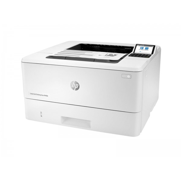 HP LaserJet Enterprise M406dn črno-beli laserski tiskalnik A4 s 1200 x 1200 DPI, hitrostjo tiskanja do 40 strani/min, predalom za 350 listov, samodejnim dvostranskim tiskom ter USB in LAN povezljivostjo.