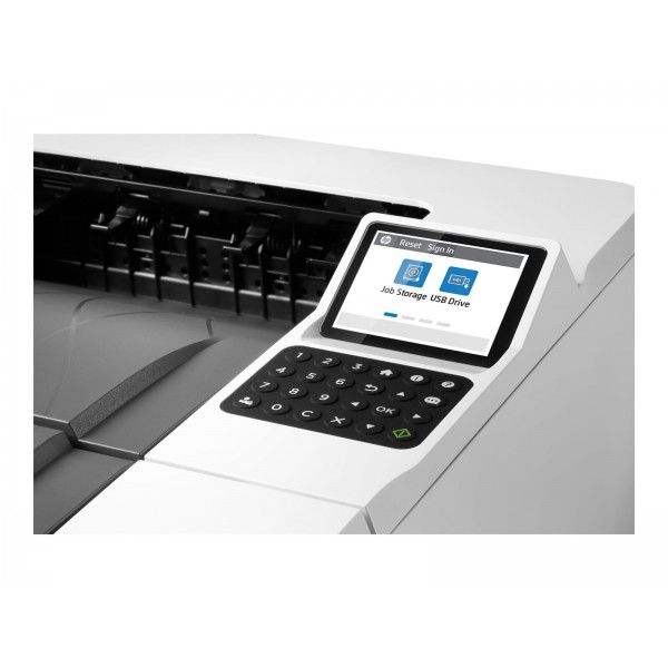 HP LaserJet Enterprise M406dn črno-beli laserski tiskalnik A4 s 1200 x 1200 DPI, hitrostjo tiskanja do 40 strani/min, predalom za 350 listov, samodejnim dvostranskim tiskom ter USB in LAN povezljivostjo.
