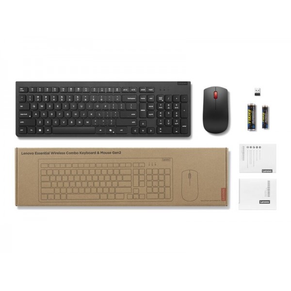 LENOVO Essential brezžični komplet tipkovnice in miške Gen2, slovenska postavitev, 3 leta garancije