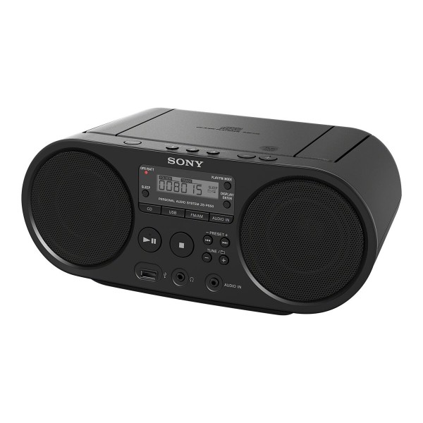 SONY ZSPS50B.CET, CD-predvajalnik, USB (predvajanje), AM/FM, Black
