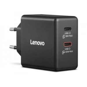 LENOVO dvojni USB-C 65W GaN polnilec, 1 leto garancije