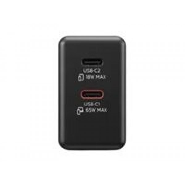 LENOVO polnilec GaN 65W z dvema USB-C izhodoma, Black, 1 leto garancije
