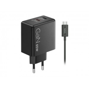 LENOVO polnilec GaN 65W z dvema USB-C izhodoma, Black, 1 leto garancije