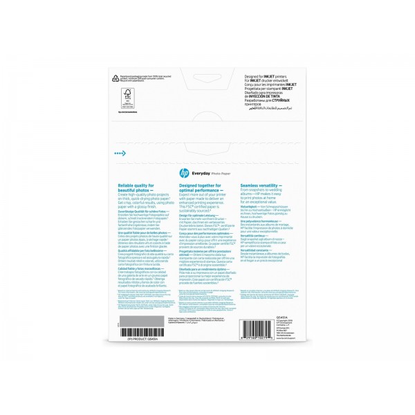 Originalni HP Q5451A sijajni fotografski papir za vsakodnevno uporabo, 200 g/m², A4, 25 listov, 1 paket Originalni HP Q5451A sijajni fotografski papir za vsakodnevno uporabo, 200 g/m², A4, 25 listov, 1 paket