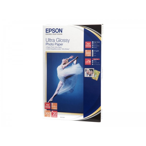 EPSON Ultra sijoč fotografski papir za inkjet tiskalnike, 300 g/m2, 100 x 150 mm, 20 listov, 1 paket