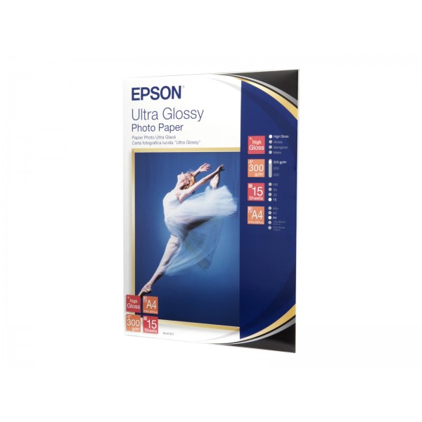 EPSON Ultra Glossy S041927 fotopapir A4, 15 listov, 300 g/m² EPSON Ultra Glossy S041927 fotopapir A4, 15 listov, 300 g/m²