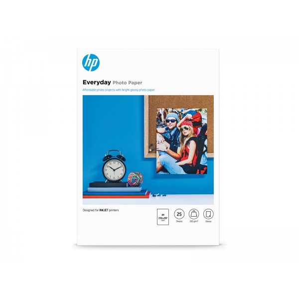 Originalni HP Q5451A sijajni fotografski papir za vsakodnevno uporabo, 200 g/m², A4, 25 listov, 1 paket Originalni HP Q5451A sijajni fotografski papir za vsakodnevno uporabo, 200 g/m², A4, 25 listov, 1 paket