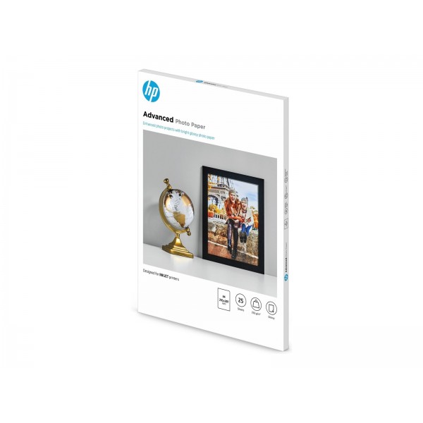 Originalni HP Q5456A napredni sijajni fotopapir, kartuša s črnilom, 250 g/m2, A4, 25 listov, 1 paket