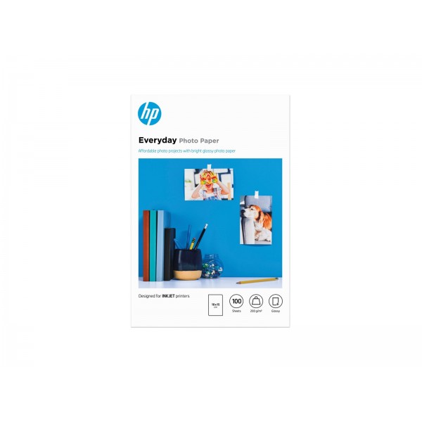 HP originalni vsakdanji sijajni fotografski papir, bel, 200 g/m2, 100 x 150 mm, 100 listov, 1 pakiranje HP originalni vsakdanji sijajni fotografski papir, bel, 200 g/m2, 100 x 150 mm, 100 listov, 1 pakiranje