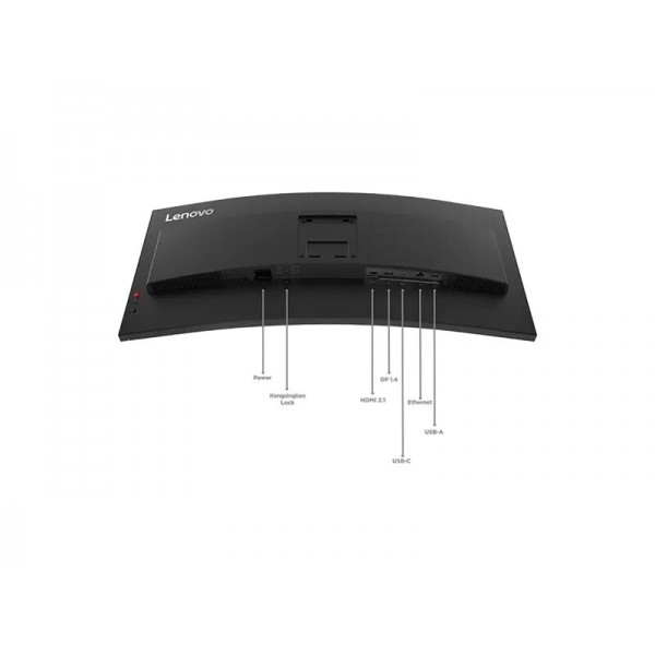 LENOVO ThinkVision T34WD-40 34-palčni WLED, format 21:9, ločljivost 3440×1440, svetlost 300 cd/m2, odziv 4 ms, kontrast 3M:1 in 3000:1, priključki: 1x USB-C, 1x HDMI, 1x DisplayPort, osveževanje 48 Hz, pokritost 99 % sRGB, barva črna, garancija 3 leta.