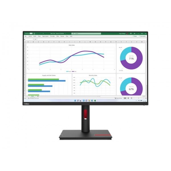LENOVO ThinkVision T32h-30, 31,5-palčni IPS-zaslon 16:9 z ločljivostjo 2560 × 1440, osveževanjem 60 Hz, svetlostjo 350 cd/m², kontrastnim razmerjem 1000:1 in odzivnim časom 4 ms; povezljivost: 1× HDMI 2.1, 1× DisplayPort 1.4, 1× USB-C, 4× USB-A in 1× RJ45 LENOVO ThinkVision T32h-30, 31,5-palčni IPS-zaslon 16:9 z ločljivostjo 2560 × 1440, osveževanjem 60 Hz, svetlostjo 350 cd/m², kontrastnim razmerjem 1000:1 in odzivnim časom 4 ms; povezljivost: 1× HDMI 2.1, 1× DisplayPort 1.4, 1× USB-C, 4× USB-A in 1× RJ45