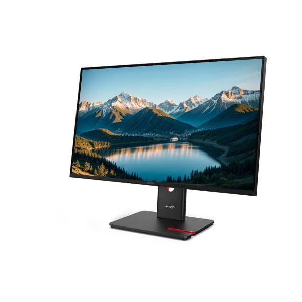 LENOVO ThinkVision T27Q-40 27-palčni IPS QHD zaslon (razmerje 16:9) z osveževanjem 48 Hz, svetilnostjo 350 cd/m2, kontrastnim razmerjem 1500:1 in časom odziva 6 ms; opremljen z 3× USB-A, 1× USB-C, 1× USB-B, HDMI in DisplayPort, nudi 99 % sRGB barvni razpo