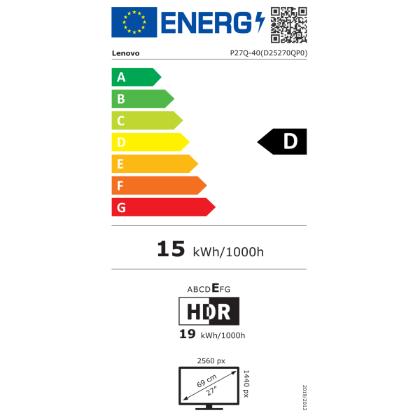 LENOVO ThinkVision P27Q-40 27-palčni IPS QHD zaslon (2560 × 1440), razmerje 16:9, osveževalna frekvenca 24 Hz, svetlost 350 cd/m2, kontrast 1500:1, odzivni čas 6 ms; priključki: 3× USB-A, 1× USB-C, 1× USB-B, HDMI in DisplayPort; 99 % sRGB, barva eclipse b LENOVO ThinkVision P27Q-40 27-palčni IPS QHD zaslon (2560 × 1440), razmerje 16:9, osveževalna frekvenca 24 Hz, svetlost 350 cd/m2, kontrast 1500:1, odzivni čas 6 ms; priključki: 3× USB-A, 1× USB-C, 1× USB-B, HDMI in DisplayPort; 99 % sRGB, barva eclipse b