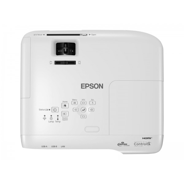 EPSON EB-982W 3LCD WXGA projektor 4200 lumnov, 2× VGA, 2× HDMI, brezžični, USB 2.0 A, USB 2.0 B, Ethernet, 3-letna garancija