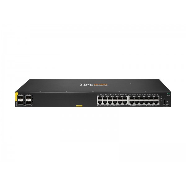 HPE Aruba Networking CX 6000, 24-portni 10M/100M/1G Class4 PoE switch (omrežni preklopnik) s 4x SFP 1G in PoE proračunom 370 W