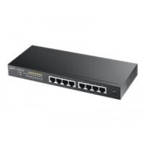 ZYXEL GS1900-8HP 8-portni GbE L2 PoE Smart switch (omrežni preklopnik) 802.3at, namizna brezventilatorska izvedba, 70 W