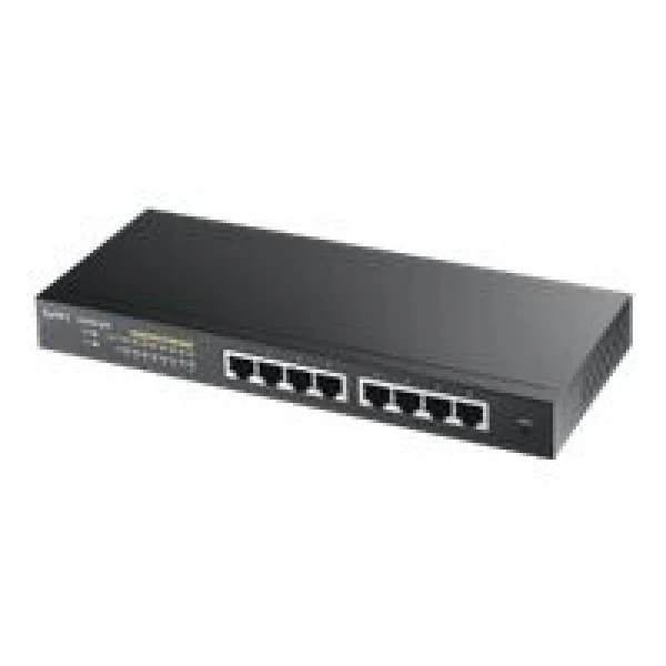 ZYXEL GS1900-8HP 8-portni GbE L2 PoE Smart switch (omrežni preklopnik) 802.3at, namizna brezventilatorska izvedba, 70 W