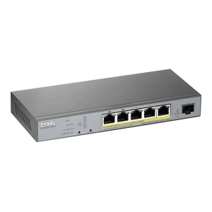 ZYXEL GS1350-6HP, 6-portni upravljalni CCTV PoE switch (omrežni preklopnik), za daljši doseg, 60W, 802.3BT