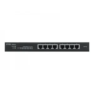 ZYXEL GS1915-8EP 8-portni GbE PoE switch (omrežni preklopnik) s pametnim hibridnim načinom, deluje samostojno ali preko NebulaFlex Cloud, 60 W PoE (802.3at), brezventilatorska namizna izvedba