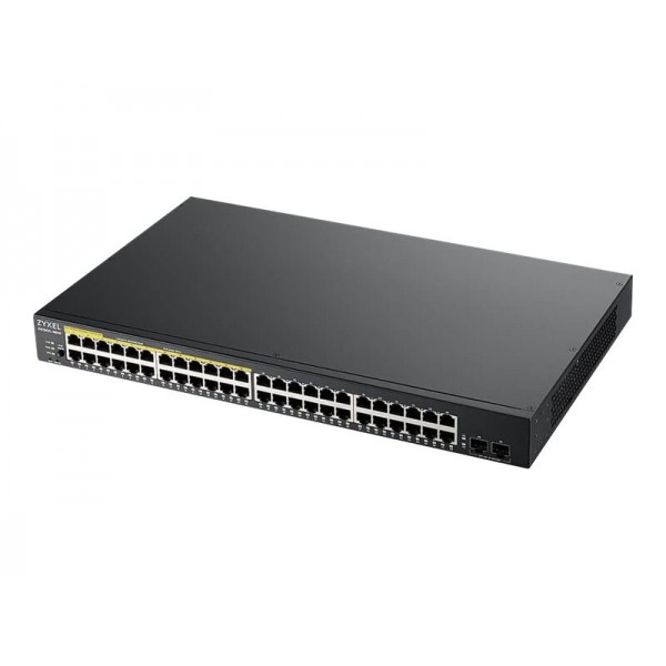ZYXEL Zyxel GS1900-48HP v2, 48-portni GbE L2 Smart switch (omrežni preklopnik), 170 W, za vgradnjo v rack